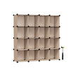 16-Cube Storage Unit – PP Plastic – Camel Brown – Stackable and Versatile Shelving System
