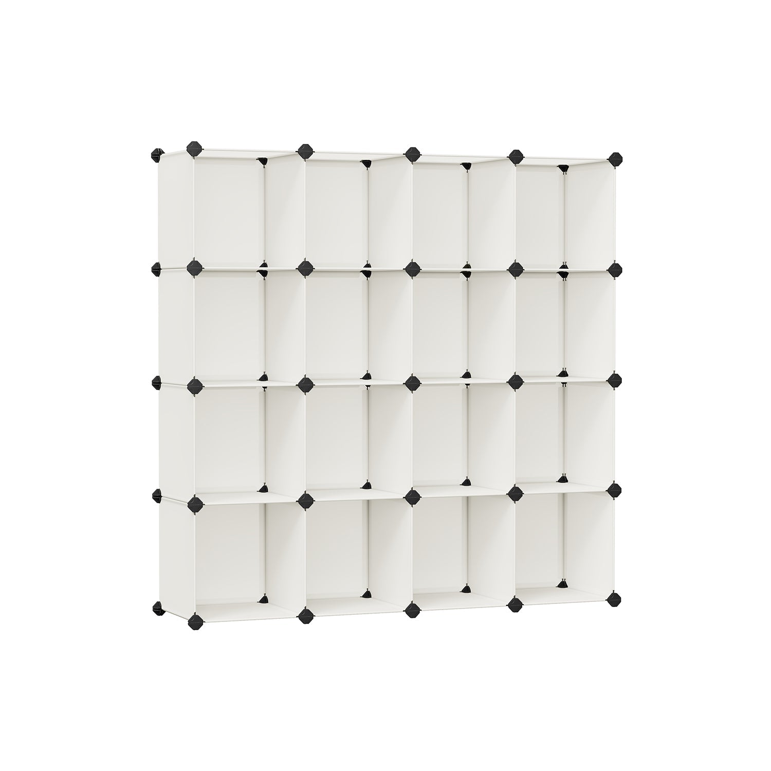 16-Cube Storage Unit – PP Plastic – Cream White – Stackable and Customizable Design