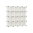 16-Cube Storage Unit – PP Plastic – Cream White – Stackable and Customizable Design
