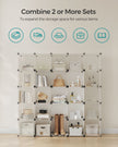 16-Cube Storage Unit – PP Plastic – Cream White – Stackable and Customizable Design