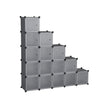 Cube Storage Organiser – Plastic – Grey – 15-Cube Design with Doors