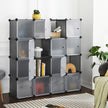 Cube Storage Organiser – Plastic – Grey – 15-Cube Design with Doors