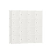16-Cube Plastic Stackable Storage Unit – Cream White – Multi-Functional Organizer for Clothes, Shoes, Toys, and Books