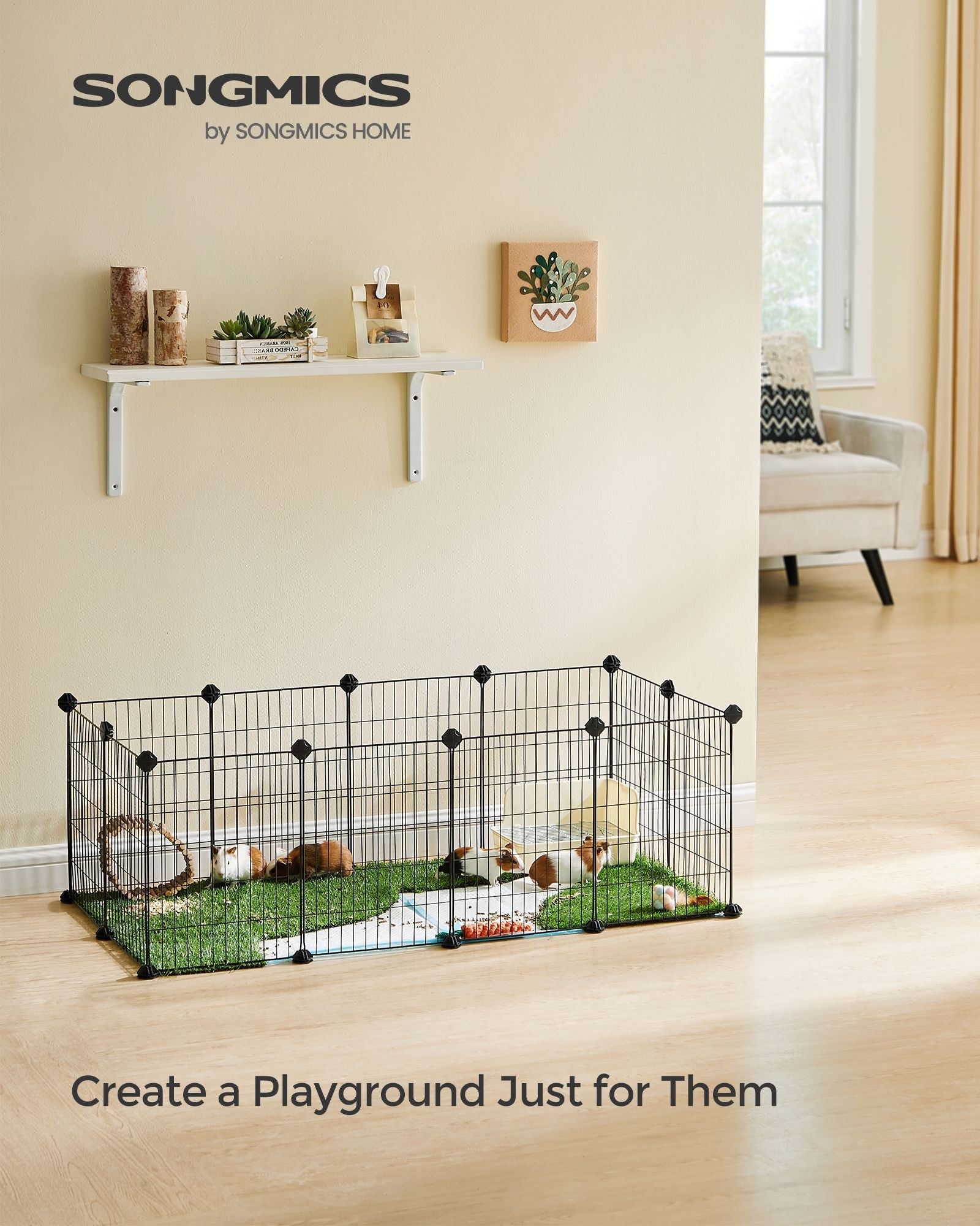 DIY Metal Cage – Steel – Black – Modular Design for Small Animals