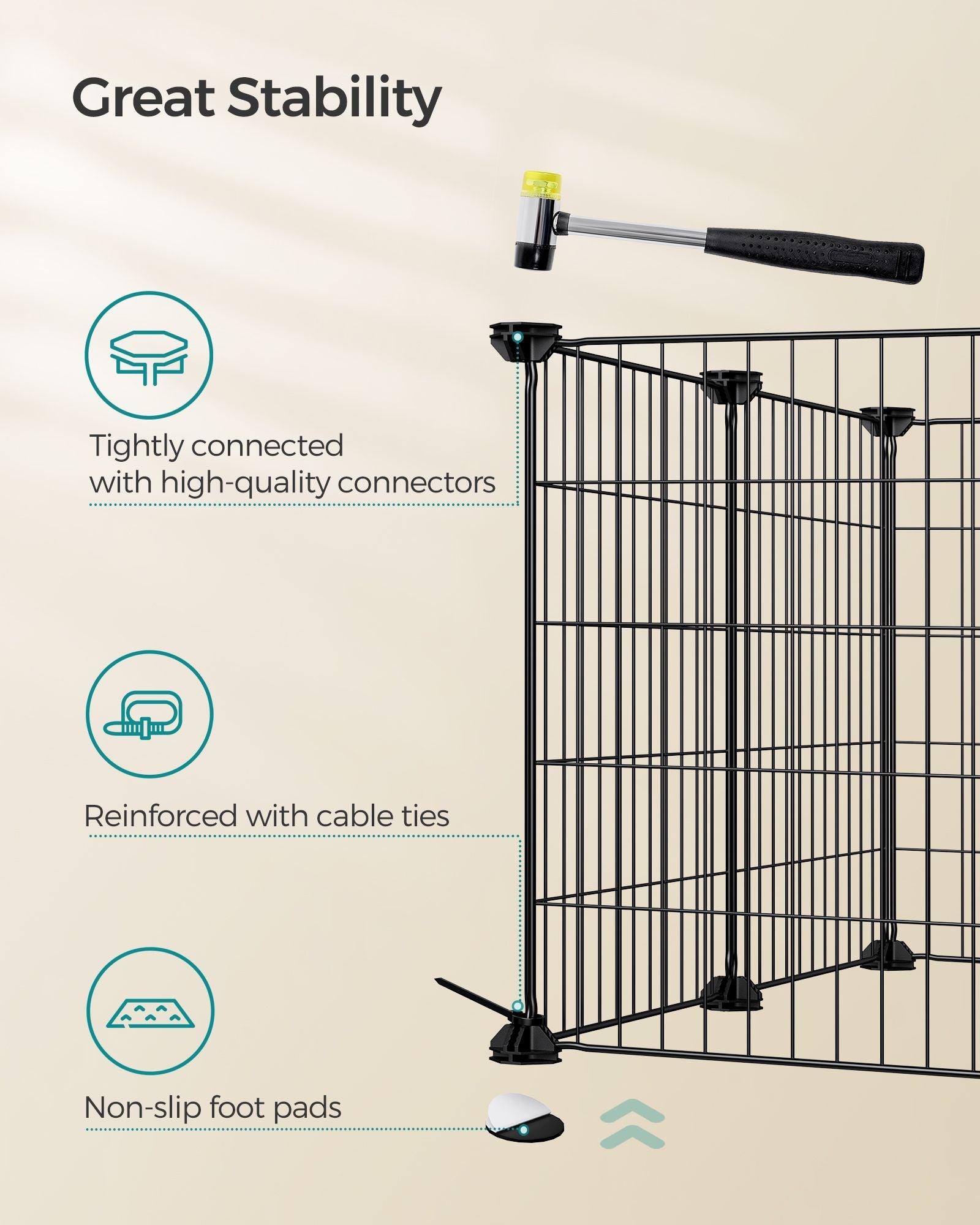 DIY Metal Cage – Steel – Black – Modular Design for Small Animals