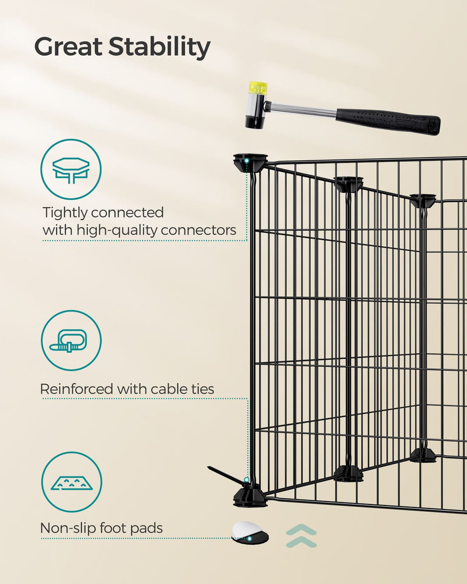 DIY Metal Cage – Steel – Black – Modular Design for Small Animals