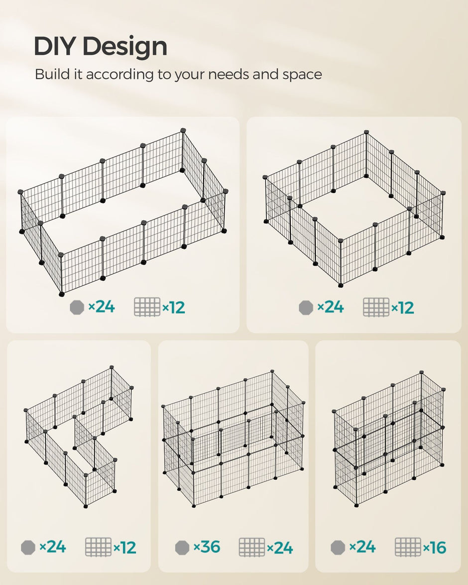 DIY Metal Cage – Steel – Black – Modular Design for Small Animals
