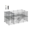 2-Floor Metal Pet Playpen – Metal – Ink Black – Customizable Indoor Enclosure for Small Animals