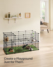 2-Floor Metal Pet Playpen – Metal – Ink Black – Customizable Indoor Enclosure for Small Animals