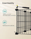 2-Floor Metal Pet Playpen – Metal – Ink Black – Customizable Indoor Enclosure for Small Animals