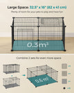 Small Animal Cage – Metal – Black – Easy to Clean with Top and Two Doors