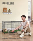 Small Animal Cage – Metal – Black – Easy to Clean, 102 x 51 x 51 cm