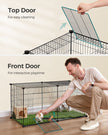 Small Animal Cage – Metal – Black – Easy to Clean, 102 x 51 x 51 cm