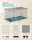 Small Animal Cage – Metal – Black – Easy to Clean, 102 x 51 x 51 cm