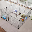 Guinea Pig Cage – Metal – Black – Modular 12-Panel Indoor Playpen with Assembly Tools
