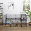 Pet Playpen – Metal – Black – 2 Floors Customisable with Indoor Use