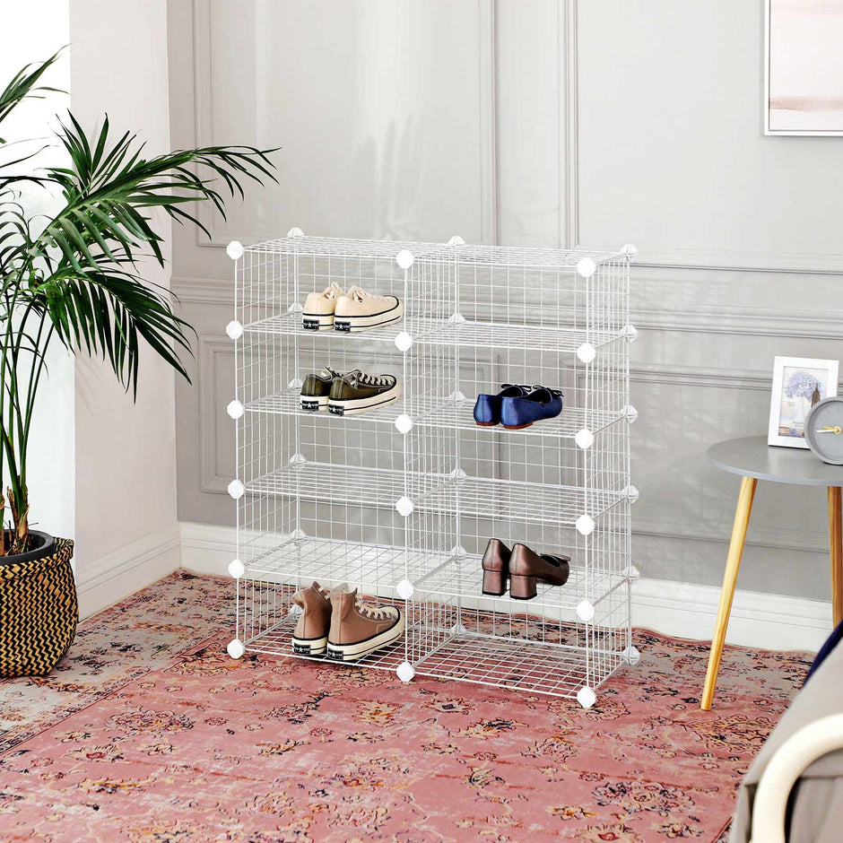 Shoe Rack – Metal – Black – Modular DIY Interlocking Design