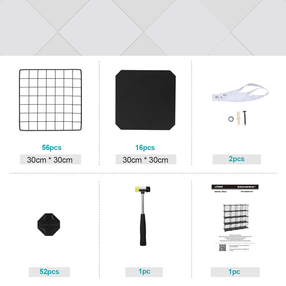 Metal Wire Cube Organizer – Metal – White – Modular Design with 16 Cubes