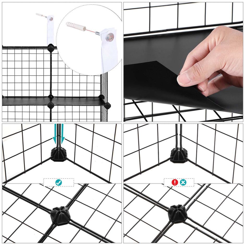 Metal Wire Cube Organizer – Metal – White – Modular Design with 16 Cubes