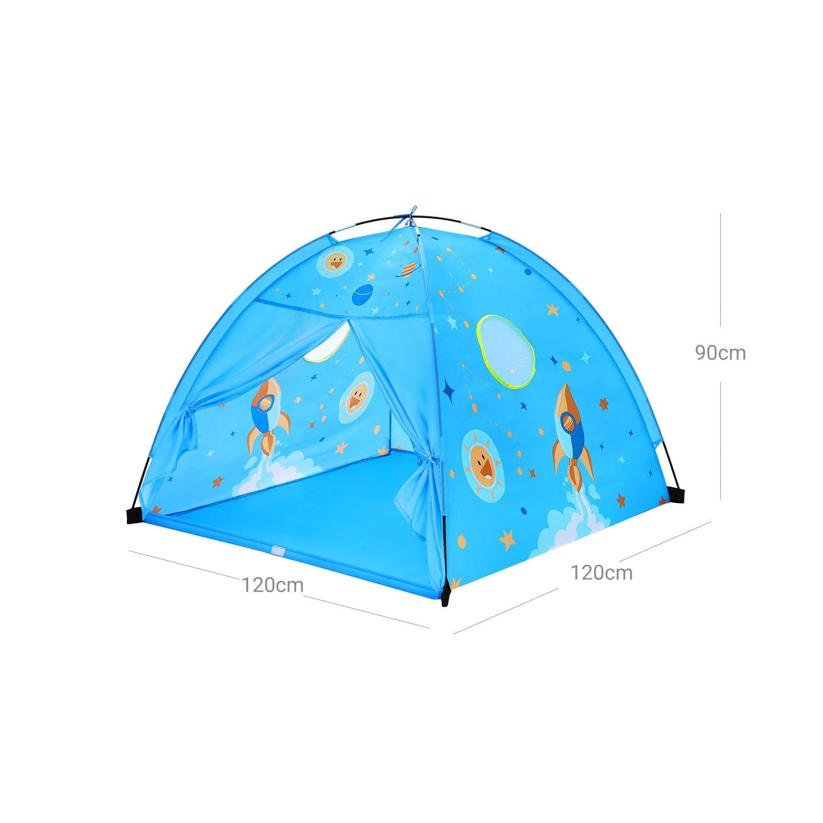 Teepee Tent – Fabric – Blue – Portable Pop Up Design with Carry Bag