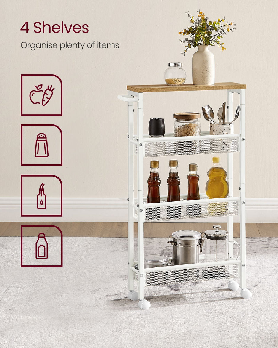 Kitchen Cart – Steel – N/A – Space-Saving Design with Wheels