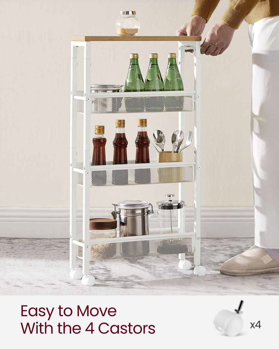 Kitchen Cart – Steel – N/A – Space-Saving Design with Wheels