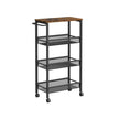 Kitchen Cart Trolley – Steel Frame – Black – Space-Saving with Wheels