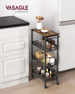 Kitchen Cart Trolley – Steel Frame – Black – Space-Saving with Wheels