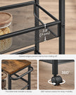 Kitchen Cart Trolley – Steel Frame – Black – Space-Saving with Wheels
