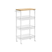 Kitchen Cart – Steel – Black – Space-Saving with Wheels and Handle