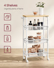 Kitchen Cart – Steel – Black – Space-Saving with Wheels and Handle