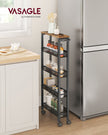 5-Shelf Trolley – Steel – Rustic Brown and Black – Space-Saving with Castors