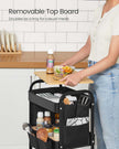 3-Tier Storage Trolley – Metal – Ink Black – Rolling Cart with Table Top and Removable Hanging Cups