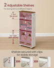 4-Tier Slim Kitchen Storage Trolley – Wood – Rustic White and Honey Brown – Mobile with Handle