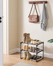 2-Tier Shoe Rack – Metal – Black – Holds 3 to 6 Pairs