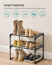 2-Tier Shoe Rack – Metal – Black – Holds 3 to 6 Pairs