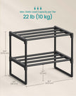 2-Tier Shoe Rack – Metal – Black – Holds 3 to 6 Pairs