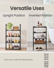 4-Tier Shoe Rack – Metal – Black – Holds Up to 20 Pairs