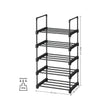 5-Tier Shoe Rack – Metal – Black – Stackable Space-Saving Organizer