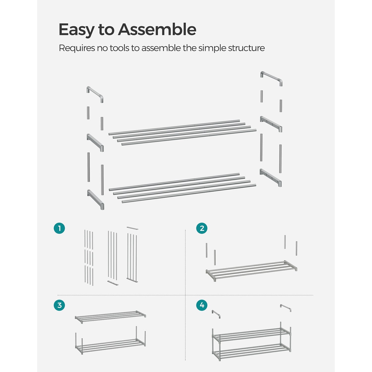 2-Tier Shoe Rack – Metal – Black – Holds Up to 10 Pairs of Shoes