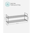 2-Tier Shoe Rack – Metal – Black – Holds Up to 10 Pairs of Shoes