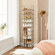 Shoe Rack – Metal – Grey – Height-Adjustable 10-Shelf Design