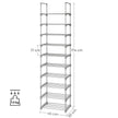Shoe Rack – Metal – Grey – Height-Adjustable 10-Shelf Design