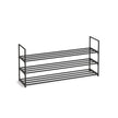 3-Tier Iron Shoe Rack – Black – Space-Saving Design