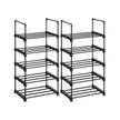 Shoe Storage Organiser Set of 2 – Metal – Black – Stackable 5-Tier Design