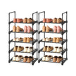 Shoe Storage Organiser Set of 2 – Metal – Black – Stackable 5-Tier Design