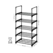 Shoe Storage Organiser Set of 2 – Metal – Black – Stackable 5-Tier Design