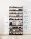 10-Tier Metal Shoe Rack – Black – Holds Up to 50 Pairs