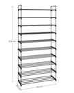 10-Tier Metal Shoe Rack – Black – Holds Up to 50 Pairs
