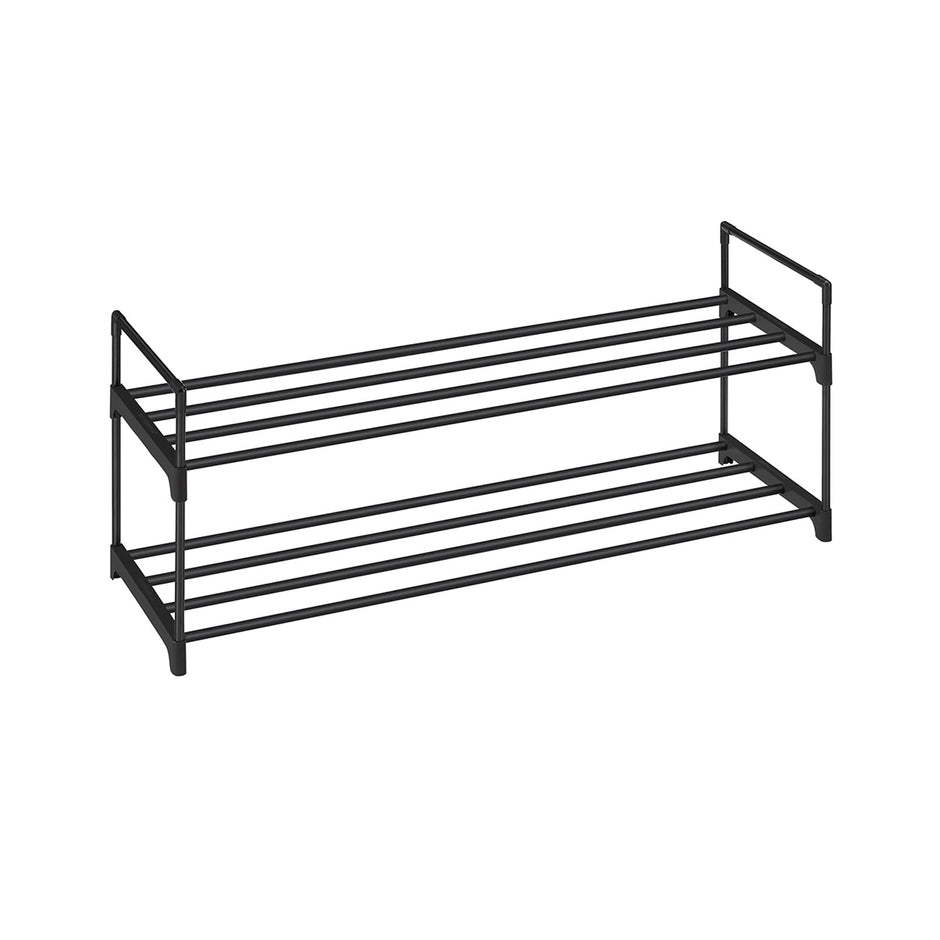 2-Tier Shoe Rack – Metal – Black – Holds Up to 10 Pairs of Shoes